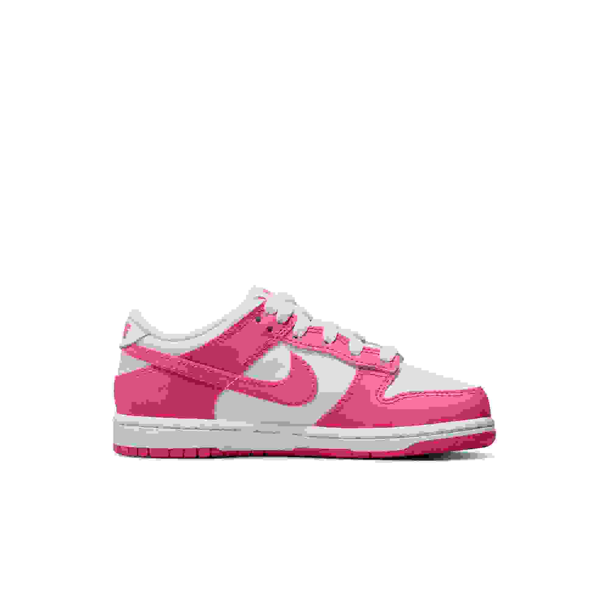 Nike Dunk Low Preschool Girls' "White/Laser Fuchsia" Shoe